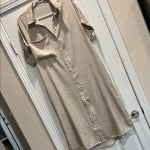 Cupshe Tan dress button up